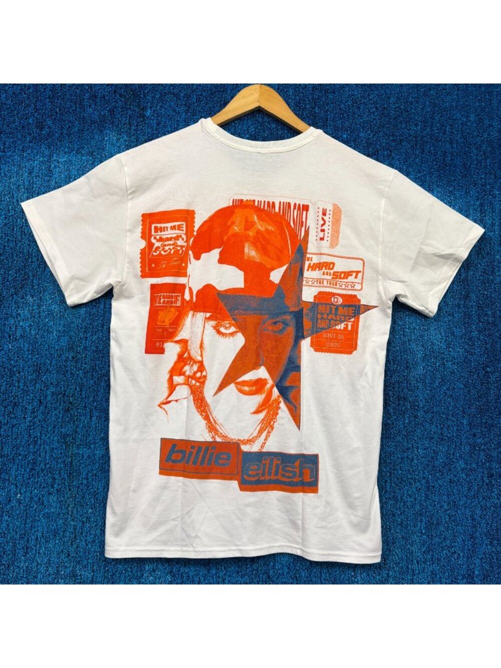 Billie Eilish Hit Me Hard And Soft Tour White T-Shirt Size Large